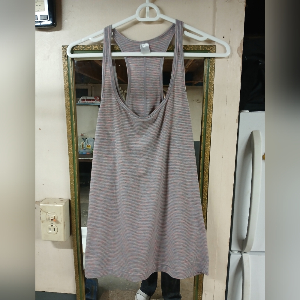 GAP Gray and Pink Striped Tank Top